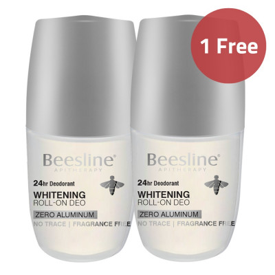 Beesline Roll-On Deo 24H Whitening Zero Alum Fragrance-Free 1+1 Offer