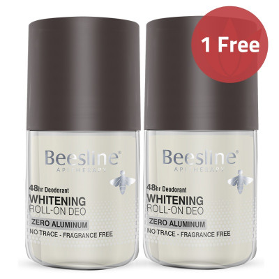 Beesline Roll-On Deo 48H Whitening Zero Alum Silver Power Fragrance-Free Offer