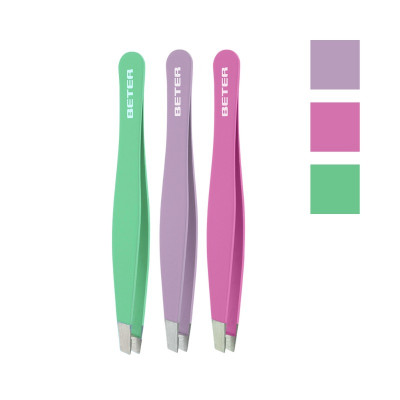 Beter Slanted Tip Tweezers Soft Touch 1 Piece (Various Colors)
