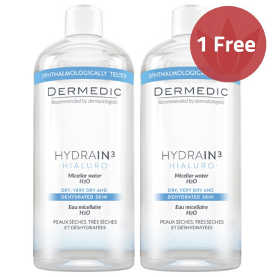 Dermedic Hydrain3 Micellar Water H2O 500ml 1+1 Offer