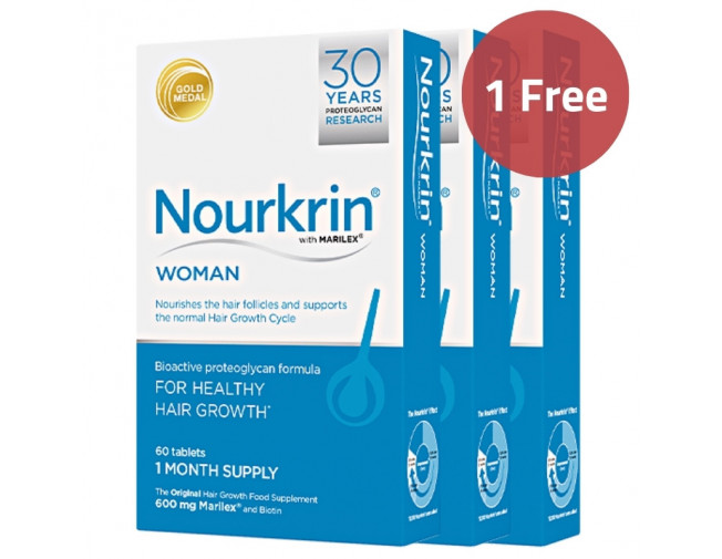 Nourkrin Woman Hair Tablets (180 Tablets) - 1 Free Offer
