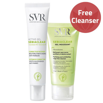 SVR Sebiaclear Active Gel Blemish Breakout Treatment & Cleansing Gel Set